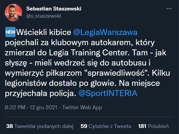 ZACHOWANIE kibiców Legii po dzisiejszym meczu...